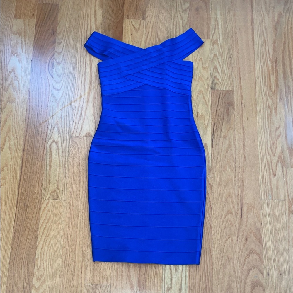 Elegant Blue Off-Shoulder Dress